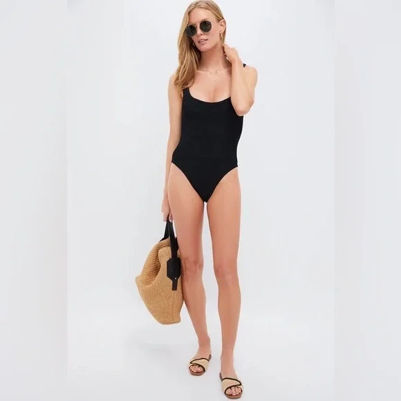 NWT Hunza G Classic Square Neck One Piece Black OS - Picture 2 of 6